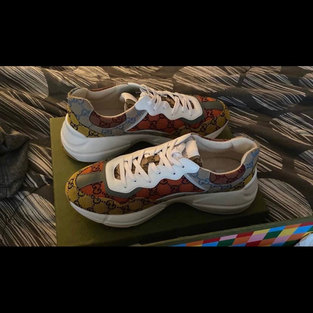 Men's Rhyton GG Multicolor sneaker                                    Size 11
